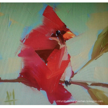 Red Abstract Bird Painting